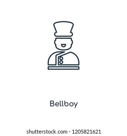 Bellboy concept line icon. Linear Bellboy concept outline symbol design. This simple element illustration can be used for web and mobile UI/UX.