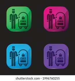 Bellboy four color glass button icon