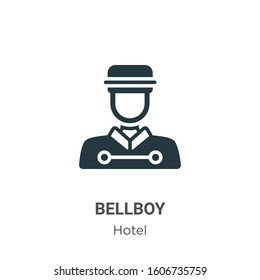 Bellboy glyph icon vector on white background. Flat vector bellboy icon symbol sign from modern hotel collection for mobile concept and web apps design.