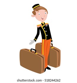 Bellboy Hotel Porter Profession Vector