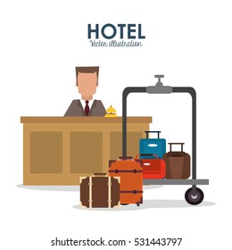 bellboy hotel service icon, vector