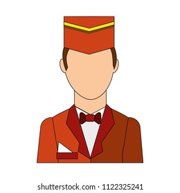 bellboy hotel worker isolated icon