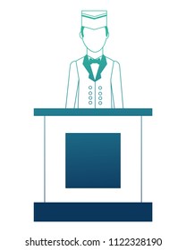 bellboy hotel worker in reception isolated icon