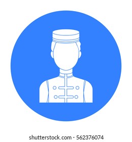 Bellboy icon in black style isolated on white background. Hotel symbol stock vector illustration.