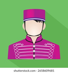 Ícone Bellboy com ilustração de vetor de fundo azul	