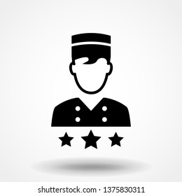 Bellboy icon. Simple flat symbol. Perfect Black pictogram illustration on white background.
