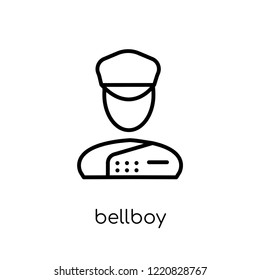 bellboy icon. Trendy modern flat linear vector bellboy icon on white background from thin line Hotel collection, outline vector illustration