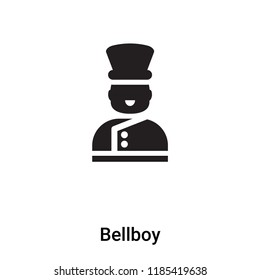Bellboy icon vector isolated on white background, logo concept of Bellboy sign on transparent background, filled black symbol
