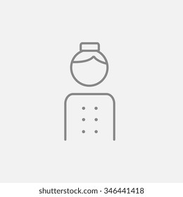 Bellboy line icon for web, mobile and infographics. Vector dark grey icon isolated on light grey background.