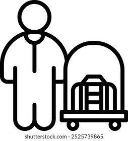 Icono de Vector de Bellboy se puede utilizar para servicios del hotel