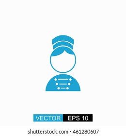 Bellboy vector. Isolated blue icon on white background.
