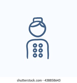 Bellboy vector sketch icon isolated on background. Hand drawn Bellboy icon. Bellboy sketch icon for infographic, website or app.