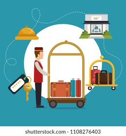 bellboy working in the hotel character