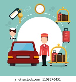 bellboy working in the hotel character