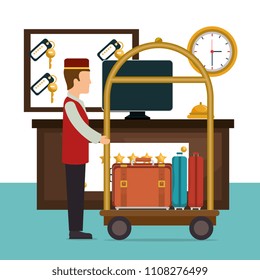 bellboy working in the hotel character