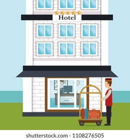 bellboy working in the hotel character