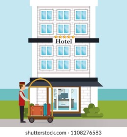 bellboy working in the hotel character