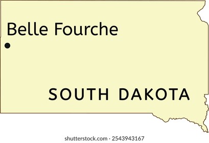Belle Fourche city location on South Dakota state map