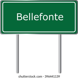 Bellefonte , Delaware , road sign green vector illustration, road table, USA city