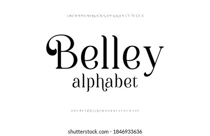 Belley: Elegant alphabet letters font. Typography fonts regular uppercase and lowercase. Vector illustration of typeface a to z.