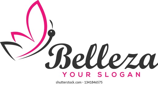 Belleza Logo Template with butterfly.