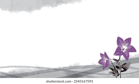Bellflower ink painting illustration template