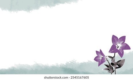 Bellflower ink painting illustration template