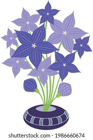 bellflower and round vase illustration icons