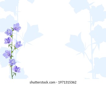 Bellflowers vector background. Elegant card with flower shapes