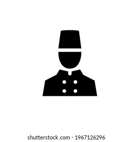 Bellhop glyph icon. Clipart image isolated on white background