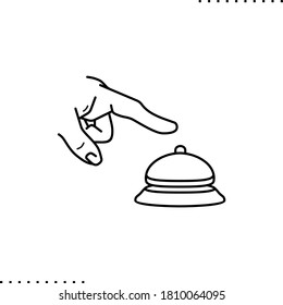 Bellhop- und Handringerei, Hotel-, Anforderungs-, Service-Glockensymbol in Umrissen