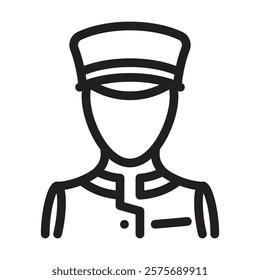 Bellhop icon. Editable line icon. Vector illustration