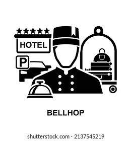 Bellhop Icon Isolated On White Background Vector Illustration.