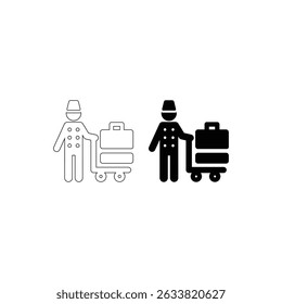 Bellhop Icon Set Vector Collection