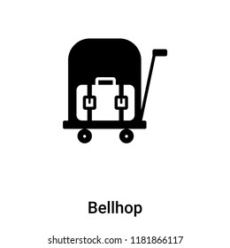 Bellhop icon vector isolated on white background, logo concept of Bellhop sign on transparent background, filled black symbol