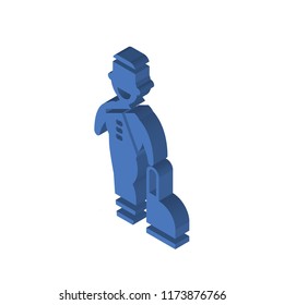 Bellhop isometric left top view 3D icon