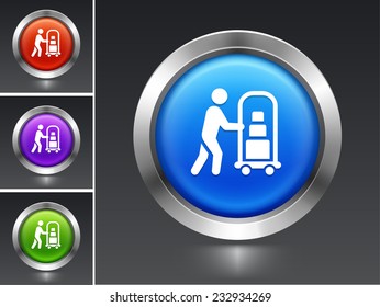 Bellhop on Blue Round Button