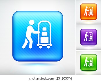 Bellhop on Blue Square Button
