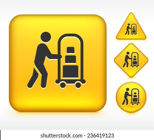 Bellhop on Yellow Multi Shape Buttons