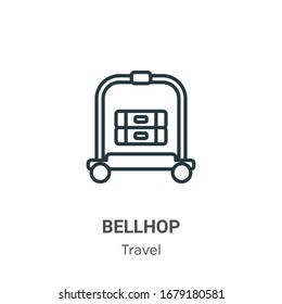 Bellhop outline vector icon. Thin line black bellhop icon, flat vector simple element illustration from editable travel concept isolated stroke on white background