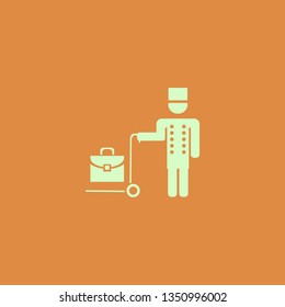 Bellhop vector icon. flat design