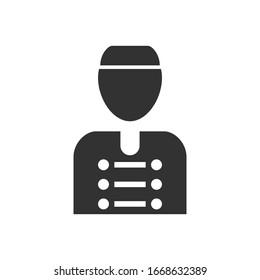 Icono de vector de salto en fondo blanco.