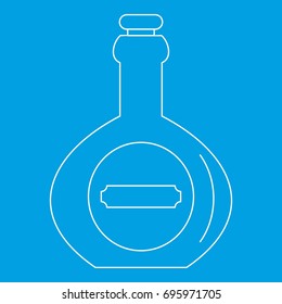 Bellied bottle icon blue outline style isolated vector illustration. Thin line sign