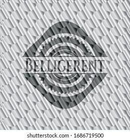 Belligerent silver badge. Scales pattern. Vector Illustration. Detailed.
