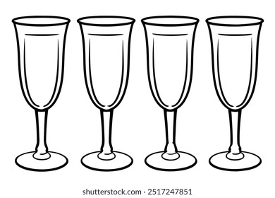 Bellini Glass Line Art Classic Elegance and Charm in Design (3)