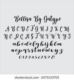 Bellisa is a cursive script font. With bold contrasting strokes, a playful character with a bit of binder and alternatives. To give you extra creative work..