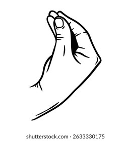 Bellissimo ícone deliciosa comida Itália mão gesto esboço gravura vetor ilustração, isolado no fundo branco