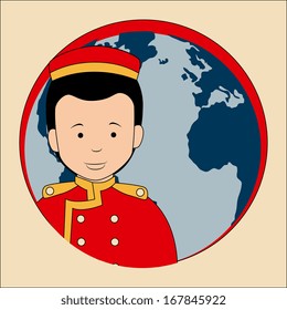 bellman design over pink background vector illustration 