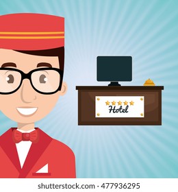 bellman hotel employee icon