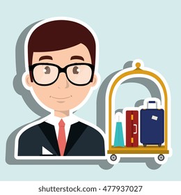 bellman hotel employee icon